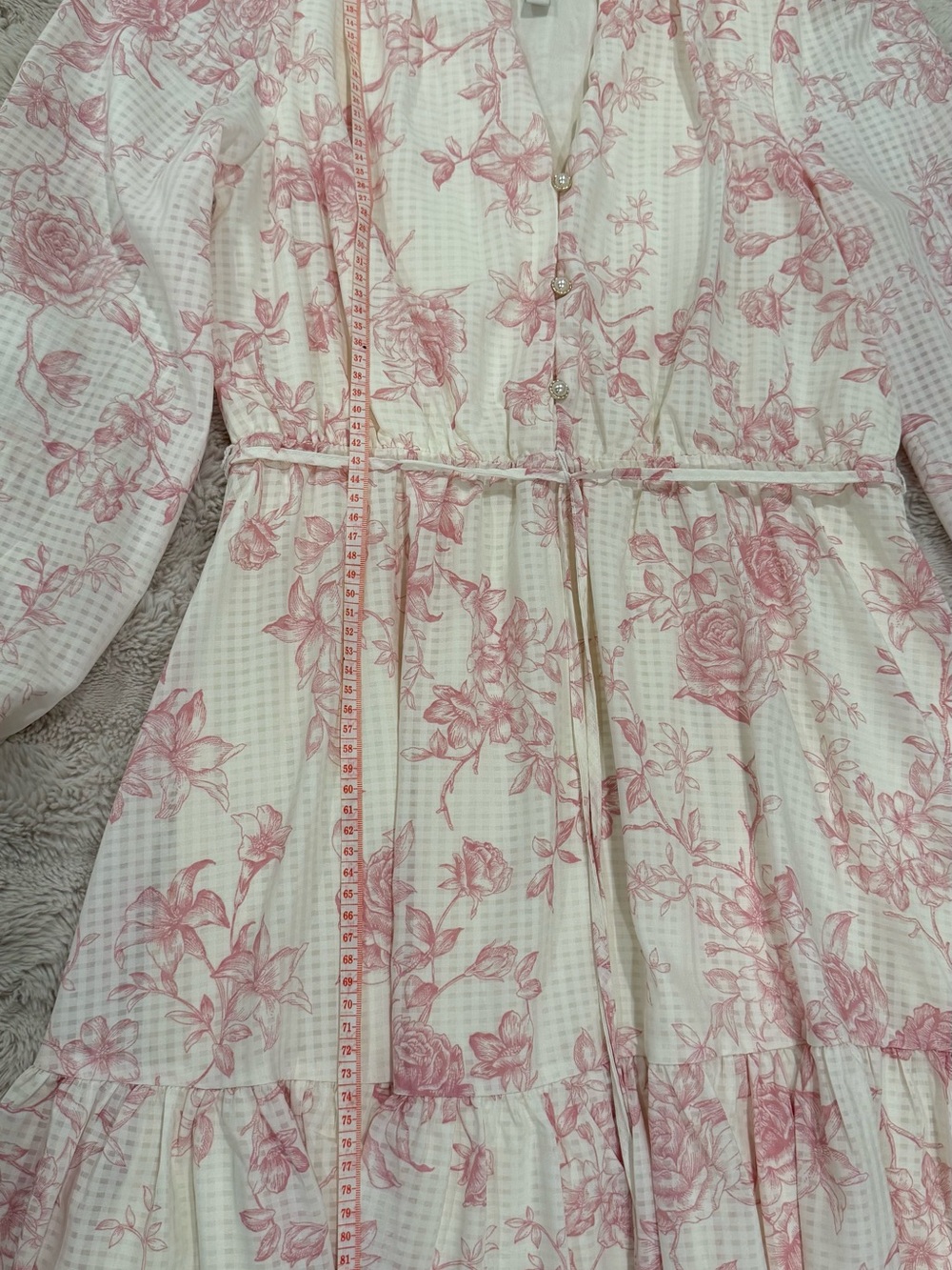 Joie Cream and Pink Floral Mini Dress - Picture 3 of 6